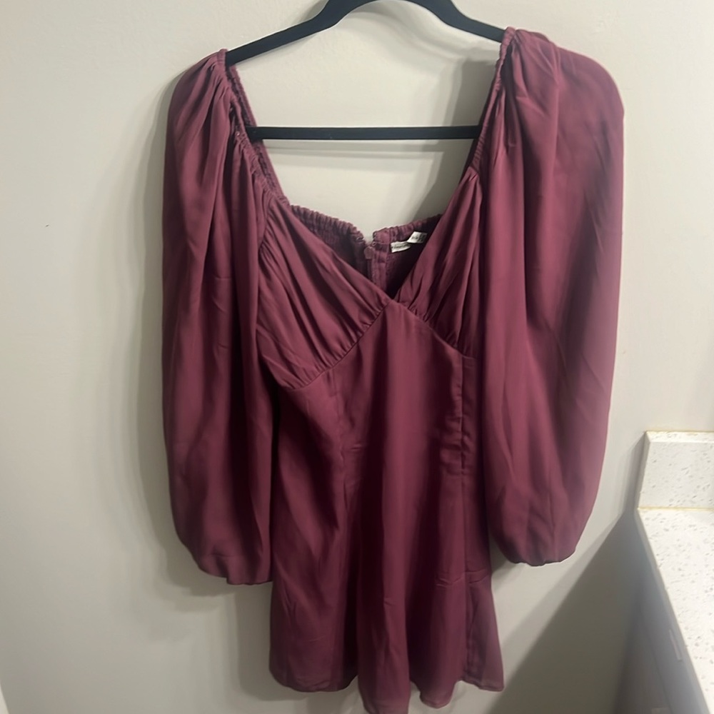Abercrombie & Fitch Long Sleeve Maroon Dress - Picture 1 of 4
